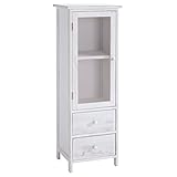 CARO-Möbel Vitrine ETANIA im Vintage Look Vitrinenschrank Kommode in weiß mit 1 Tür, 2...