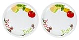 Lentz 2 Stück Pizzateller Ø 31cm aus Porzellan im Mediterranen Design - wahlweise inkl....