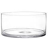 YOUEON Breite Glasvase, Zylindervase, 10,2 cm hoch x 20,3 cm breit,...