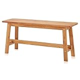 KHG Holzbank Sitzbank Flur Garderobenbank Schuhbank 100x45x29 cm - Eiche Holz Massiv bis...