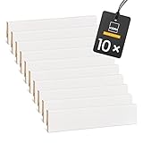 Vorteilspack Sockelleiste Mega – Weiß folierte MDF Fußbodenleiste KGM – Maße: 2400...