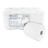 Hypafol Handtuchrolle aus Zellstoff | 2-lagig, 6 Rollen, hochweiß,20 x 23,5 cm,...