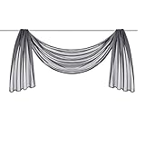 Ricemru Extra Lang Querbehang Freihanddeko Grau Vorhangschal Transparentem Voile...