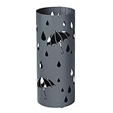 SONGMICS Regenschirmständer aus Metall, runder Schirmständer, mit Wasserauffangschale...