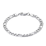 CASSIECA Armband Herren Edelstahl Panzerkette für Männer Jungen 5mm, Figaro Link...