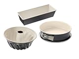 Dr. Oetker 3er Backformen-Set BACK-TREND: Springform, Gugelhupfform und Kastenform,...