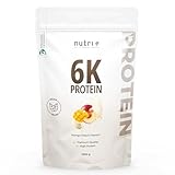 Nutri + Protein Pulver Mango Peach 1 kg - hochdosiertes Proteinpulver Pfirsich mit 6...