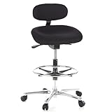 hjh OFFICE 608300 Arbeitsstuhl hoch Work MF Stoff Schwarz Stehhilfe Büro...