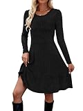 Zetieny Kleider für Damen Langarm Pulloverkleid Frauen Rundhalsausschnitt...