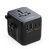 VOOMY Reiseadapter Weltweit 28W, Universal Reisestecker mit 3 USB-C und 2 USB-A,...