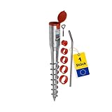 GRUNDLINE - Pfostenträger rund Ø 26 bis 60 mm - Bodenanker zum eindrehen -...