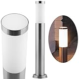 Säulenlampe 230V 65 cm Höhe Silber Pfostenlicht Standleuchte Außenlampe aus...