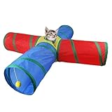 Kätzchen -Tunnelspielzeug, Katzenröhrchen und Tunnel - Faltbare Katzentunnel Rainbow...