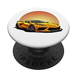 C8 Sunset Amplify Orange Sportwagen Rennwagen Supercar PopSockets mit austauschbarem...