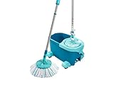 Leifheit Set Clean Twist Disc Mop Ergo 2.0 mit Rollwagen, Bodenwischer mit Mikrofaser...