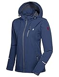 Little Donkey Andy Damen Softshell Jacke Skijacke mit Abnehmbarer Kapuze,...
