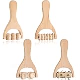 Youery 4 Stück Massageroller Holz, Rückenmuskel-Roller, Manuelle...