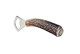 Flaschenöffner Hirschhorn, mit Griff aus echtem Horn, Kapselheber Tracht, versilberte...
