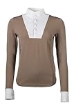HKM Damen Virginia Langarm Turniershirt, Taupe, XXL
