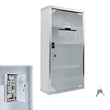 Suusolny Medizinschrank Apothekerschrank mit Glas Tür und 2 Schlüssel...