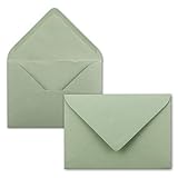 50 Brief-Umschläge - Eukalyptus-Grün - DIN C6 - 114 x 162 mm - Kuverts mit Nassklebung...