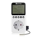 KETOTEK Steckdose Thermostat mit Tag Nacht Zeitschaltuhr, Digital...
