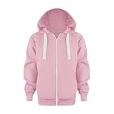 Daunenjacke Kinder Mädchen Sweatshirt Farbe Solide Zip Jacken Lange Hoodie Top...