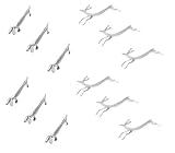 Messerablage-Set mit Dackel und Hirsch für den Esstisch, Silber, 12er-Set – Hunter's...