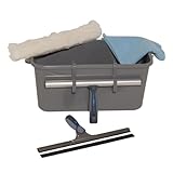 Glanzgenie Fensterreinigungsset mit T-Träger (35cm), Einwaschbezug, Fensterabzieher,...