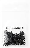 THOR-DARTS 100 Gummiringe schwarz, Rubber-O-Rings Black, passend für alle...