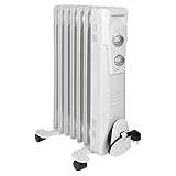 Clatronic RA 3735 7 Rippen-Ölradiator, mobiler Heizkörper, 1500 Watt,...