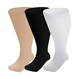 Luckywaqng Strick Overknees 3 Paar in Übergröße für Damen und Herren, kniehohe...
