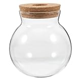 MERRYHAPY Glas Terrarium mit Korkverschluss Transparentes Ökosystem Glasbehälter für...