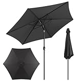 Eulenke Sonnenschirm Ø 270 cm, beidseitig um 30° Kippbar, gartenschirm UV-Schutz...