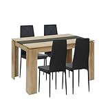 FURNITABLE Esstisch mit 4 Stühlen Esszimmergruppe, 4er Set Esszimmerstühle und...