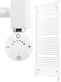 HEATSUPPLY® Handtuchheizkörper elektrisch weiß 1.662 x 600mm Badheizkörper elektrisch...