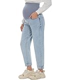 POSHGLAM Damen Umstandsjeans über Bauch Bequeme Stretch Boyfriend Jeans Denim...