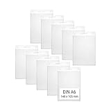 Karteo Kartenhüllen A6 Format [100 Stück] Vinyl Ausweishüllen 148 x 105 mm vertikal...