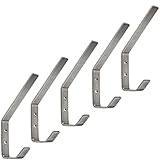 SOTECH 5 Stück Kleiderhaken ALBA moderner Mantelhaken echt Edelstahl 142 x 20 mm Huthaken...