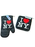 I Love (Heart) New York NY Ofenhandschuh und Topflappen-Set, offizielles Lizenzprodukt