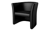 Mirjan24 Cocktailsessel Ankyl, Design Polstersessel Schwarz Kunstleder Clubsessel...