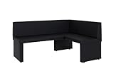 Eckbank Taina LEB, Kunstleder Schwarz, Gestell aus Holz, langer Schenkel links, 168 x128 x...