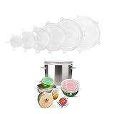 6 Stück Silikondeckel Dehnbar,Pack Silikondeckel Dehnbar Wiederverwendbar In...