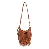 LUI SUI Damen Faux Wildleder Crossbody Handtasche Fringe Quaste Hobo Schultertaschen...