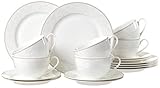 Ritzenhoff & Breker Kaffeeservice Isabella, 18-teilig, Fine-China-Porzellangeschirr, Weiß...