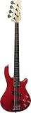 ELEKTROBASS - DUNKELROT TRANSPARENT - E-BASS ROT MASSIVHOLZKÖRPER - VISION...