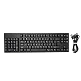 Kelepu Linkshänder-Tastatur, 109 Tasten, ABS-Bürotastatur mit Micro-USB-Kabel,...