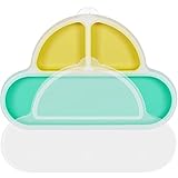 Happy T Baby Teller Silikon rutschfester Kinderteller 530ML Kleinkind 3 Fächer Geschirr...