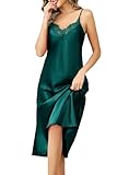 Lovasy Nachthemd Damen Satin Lang Negligee Damen Sexy Babydoll mit Verstellbaren...