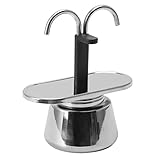2-Tassen-Herd-Espresso- und Kaffeemaschine, Cafetera Moka-Kaffeekanne für Klassischen...